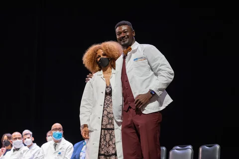 Aboubacar Cherif at the White Coat Ceremony, a milestone in his becoming a doctor journey  
