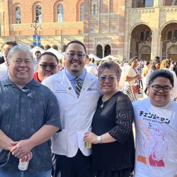 Medical student Mario Eusebio, pictured with his family, shares his becoming a doctor story