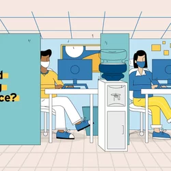 Social Distance in office cartoon
