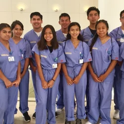 student interns hanging in a group 