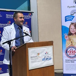 Medical student Antony Alvarado, pictured here speaking at an event, shares his story of becoming a doctor.  