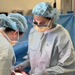 Medical student Mikayla Mefford, pictured here completing training in the operating room, shares her story of becoming a doctor