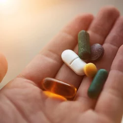 Hand holding medications