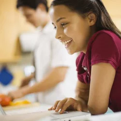 Teen on computer